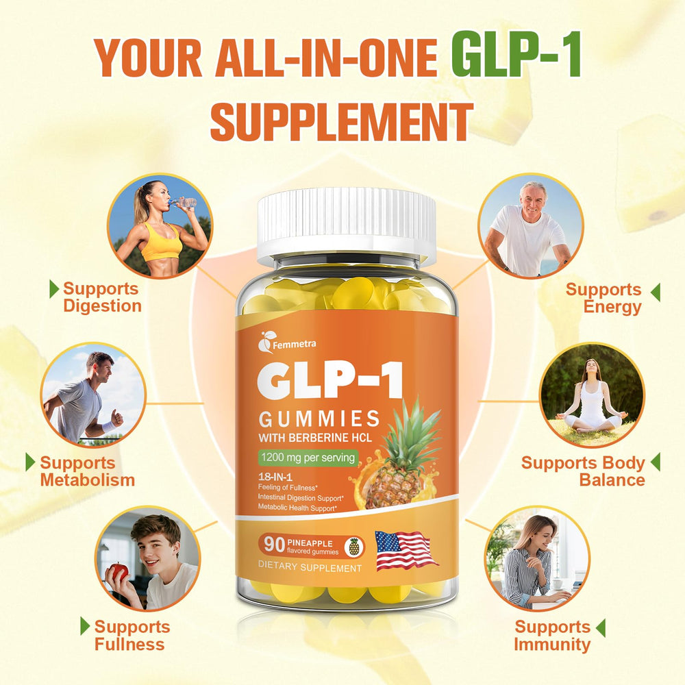 Femmetra GLP-1 gummies berberine visual supporting metabolic balance