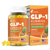 Femmetra GLP-1 gummies bottle showing pineapple flavor for daily metabolic support