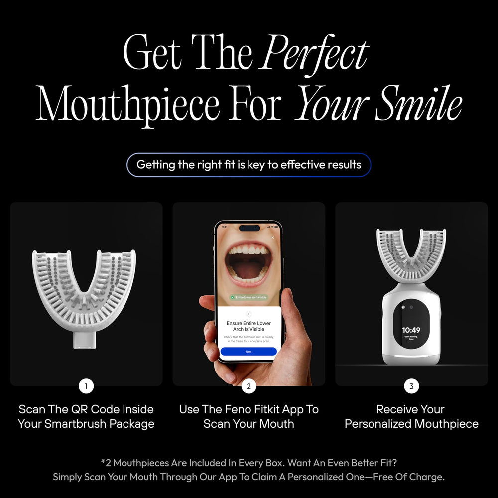 Bottle of Feno Foam fluoride-free toothpaste and Smartbrush