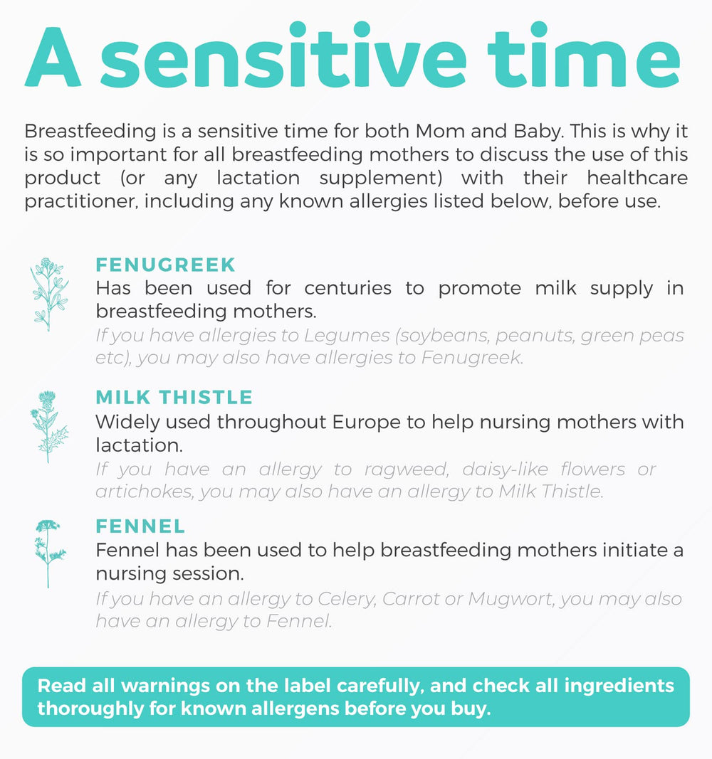 Herbs fenugreek fennel and milk thistle for breastfeeding support