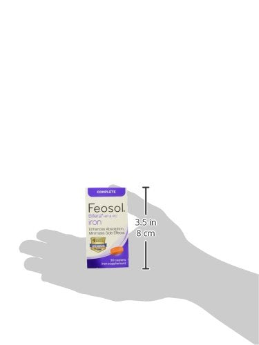 Feosol Complete bottle back label with directions