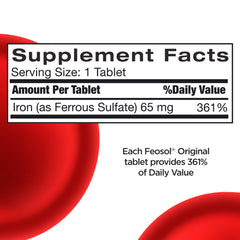 Graphic concept of ferrous sulfate iron supplement