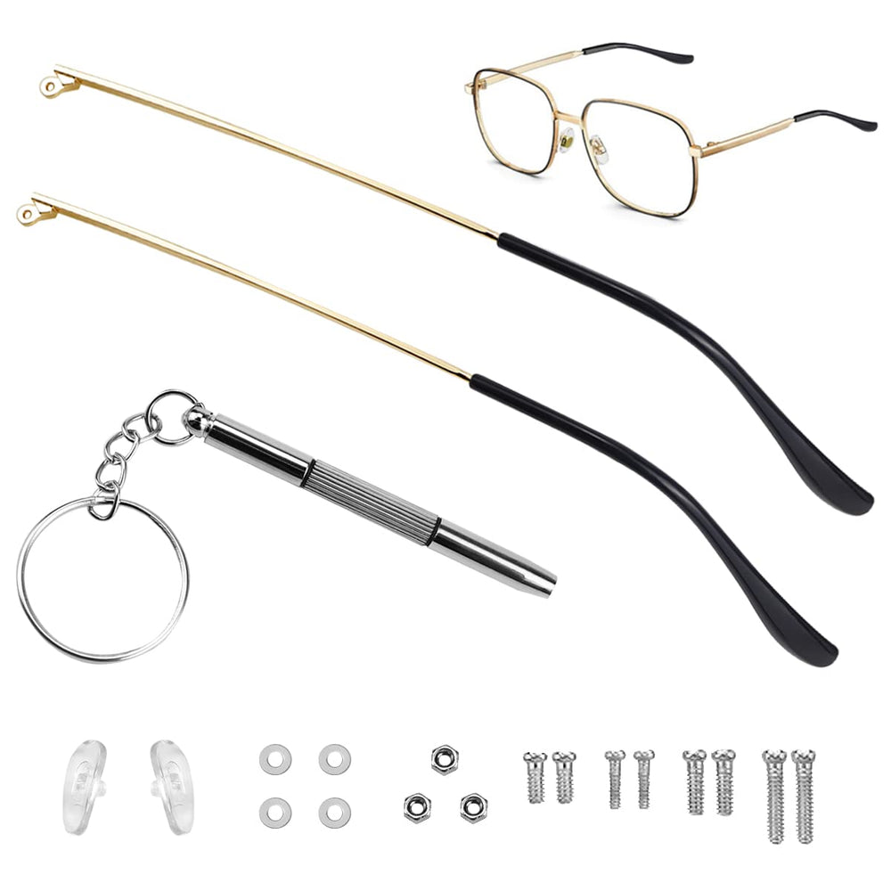 FERCAISH gold metal eyeglass replacement arm pair front view
