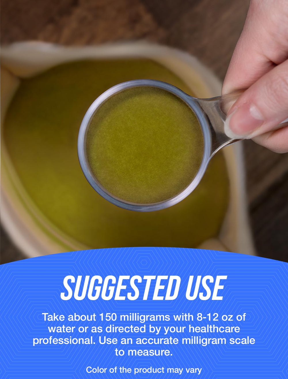 Serving size scoop of Ferrous Gluconate Powder