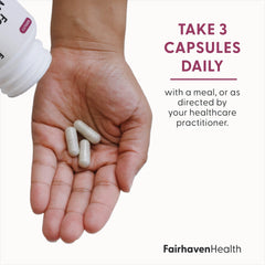 Label on FertilAid for Women highlighting Vitex and folate