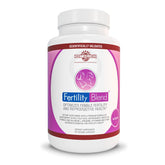 Fertility Blend daily wellness bottle demonstrates convenient daily support for cycle balance and reproductive health.