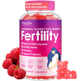 Bottle of fertility supplements for women raspberry gummies 60-count