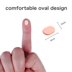 Nose pads attached to a glasses frame in skin color