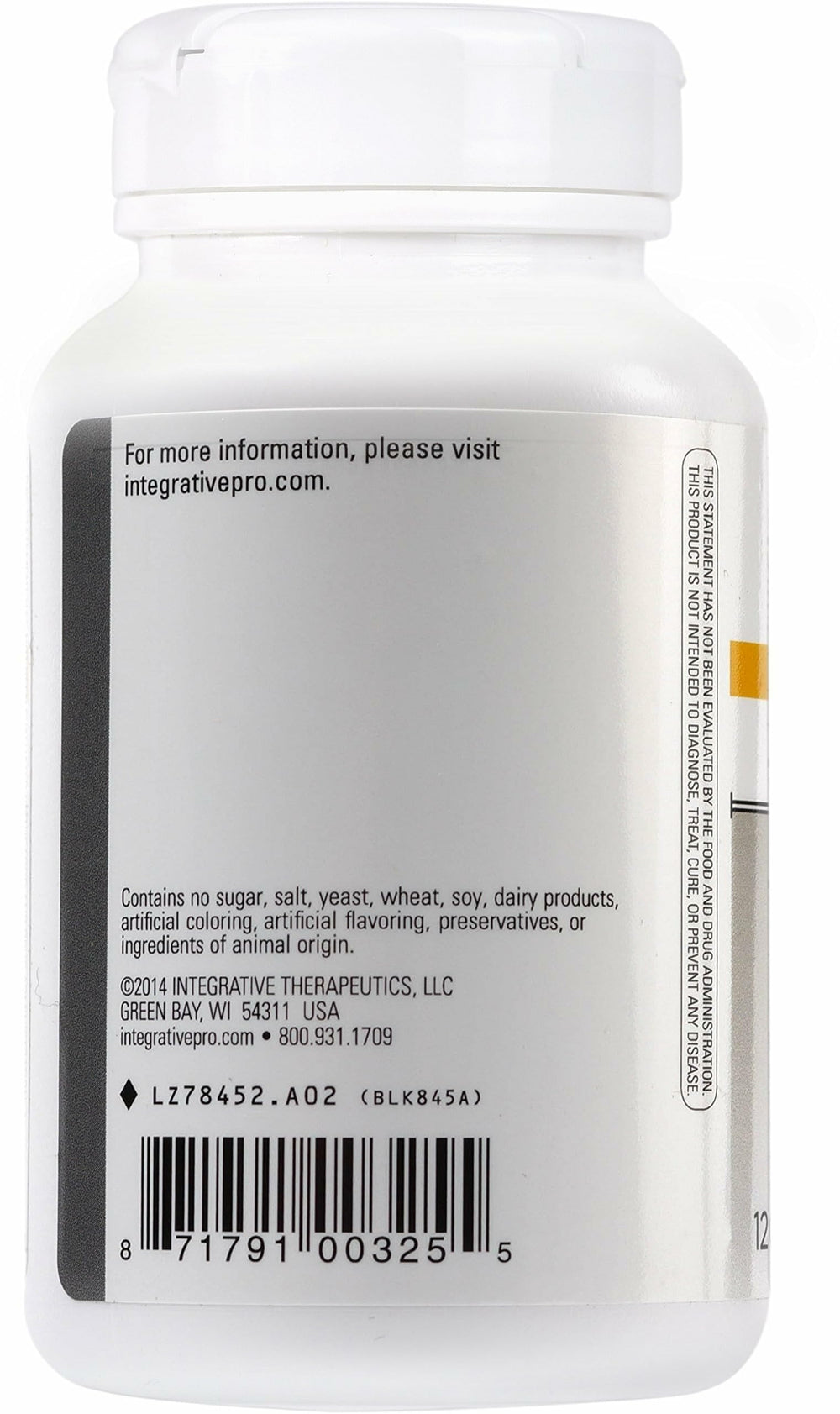 Dairy-free vegan Fiber Formula bottle on a white background
