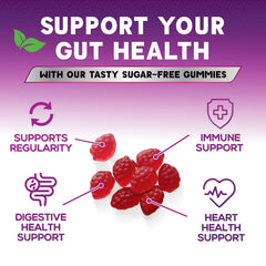 Berry-flavored sugar-free fiber gummies