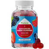 Front view of a bottle of sugar-free fiber gummies for adults