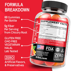 Packaging showing fiber gummies designed for adults & kids