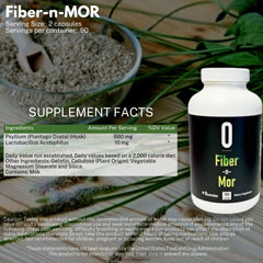 Omnitrition Fiber-N-Mor capsules on a white background
