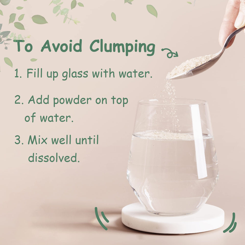 Mixing triple fiber powder in water or juice