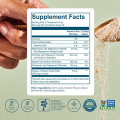 Close-up of the psyllium husk powder texture