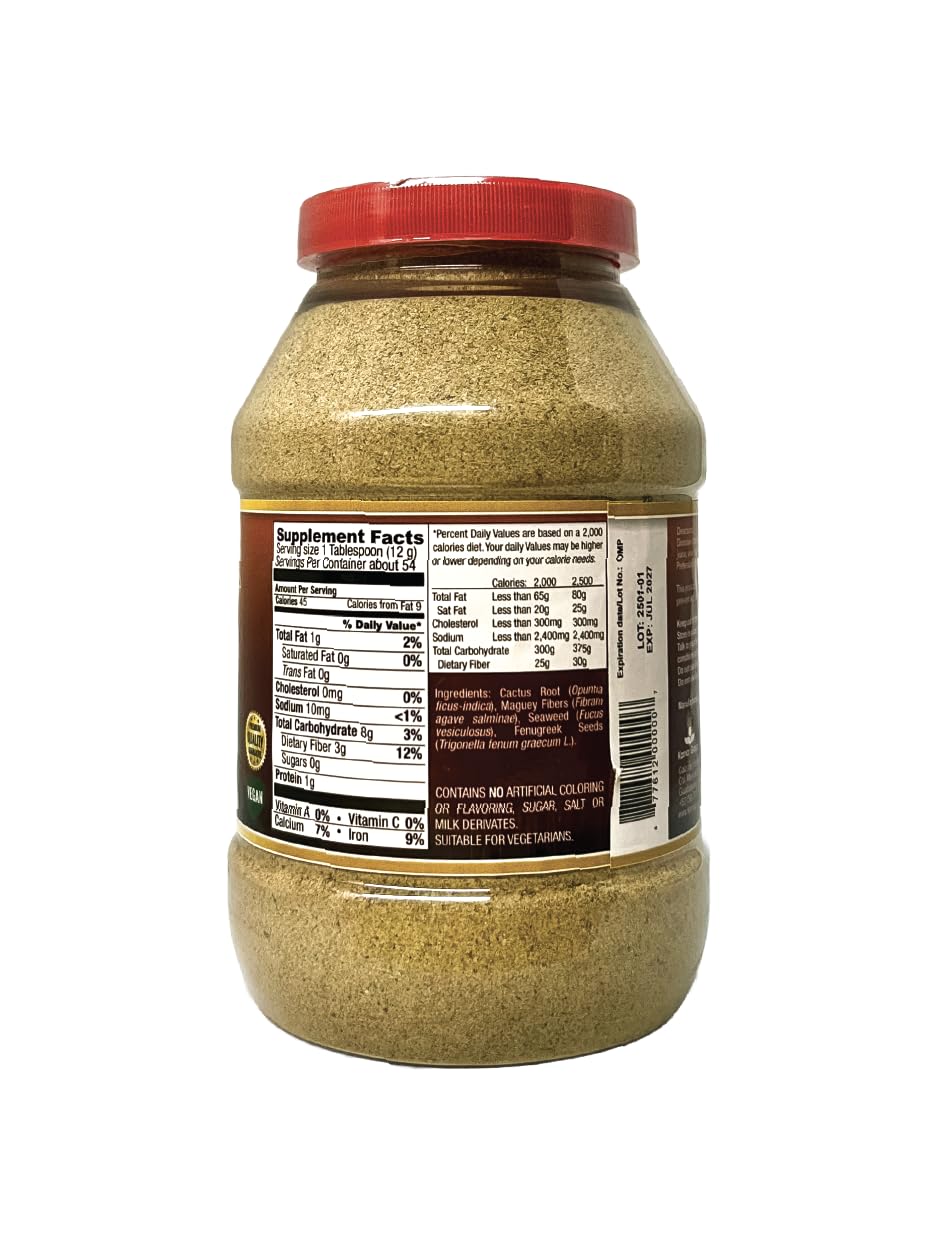 Close-up of Fenugreek, Cactus Root, Maguey Fibers and Seaweed ingredients
