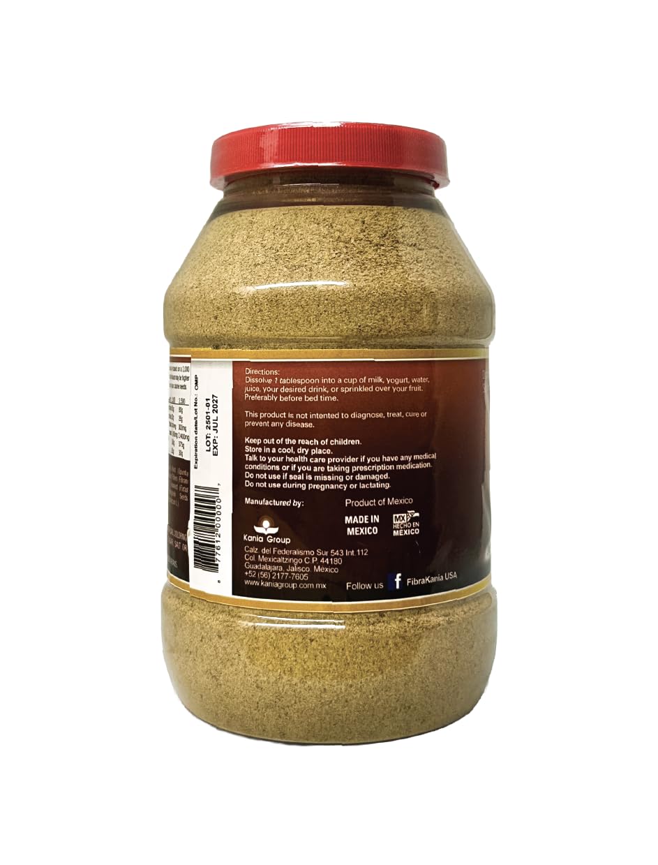 Fibra Kania powder with natural flavor and serving suggestion