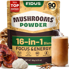 Fidus 16 Mushroom Powder bottle label