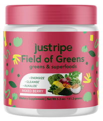 Field of Greens mixed berry superfood powder with 28 scoops - front view