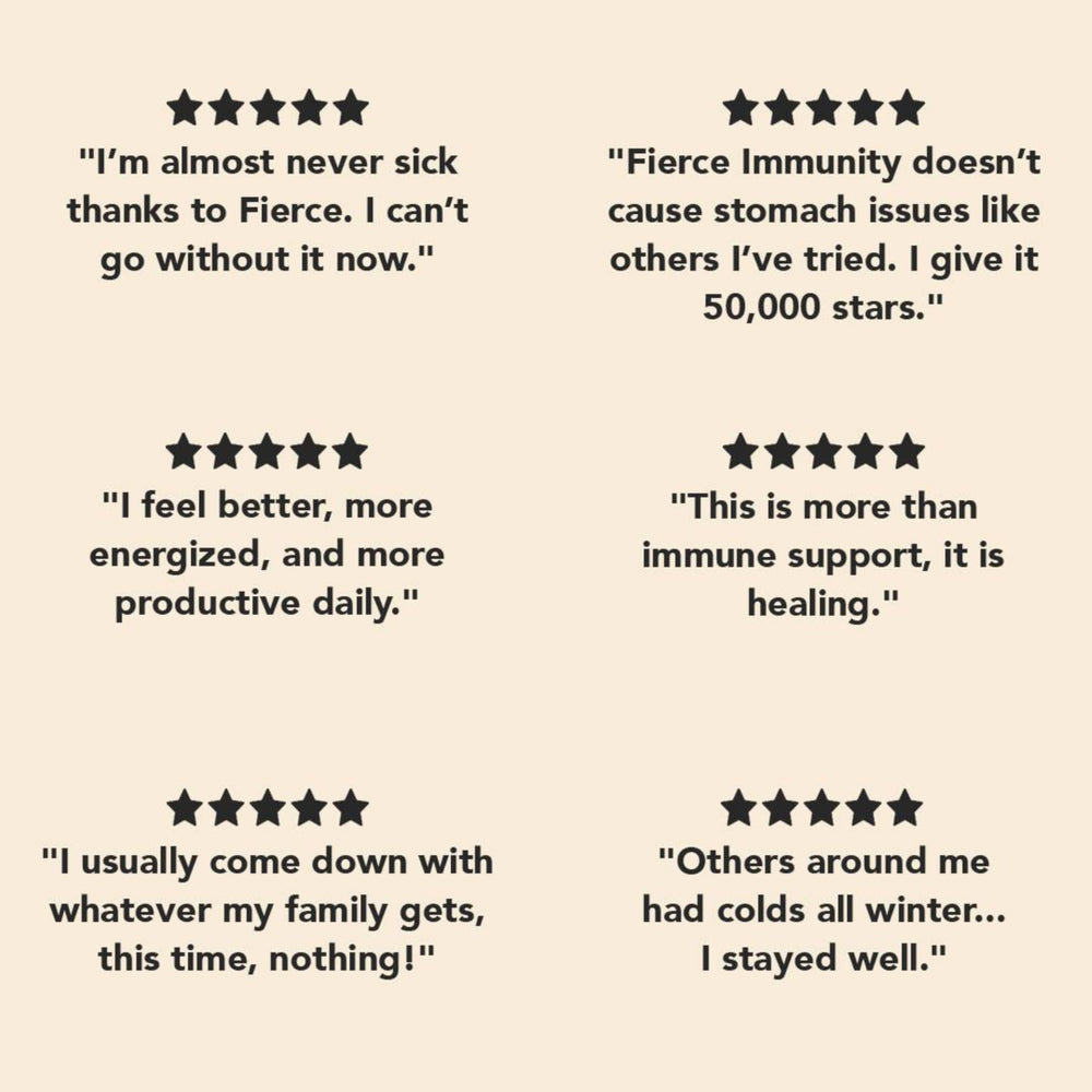 Fierce Immunity product packaging and branding