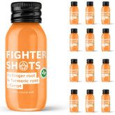 Fighter Shots bottle with Ginger, Turmeric and Carrot – 60ml (12-pack) Vegan wellness
