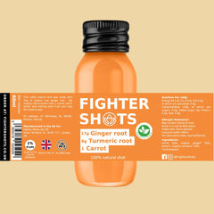 Ginger roots and turmeric roots used in Fighter Shots