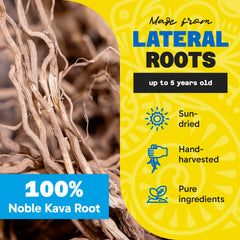 Sun-dried kava roots from Fiji used for Loloma Waka powder