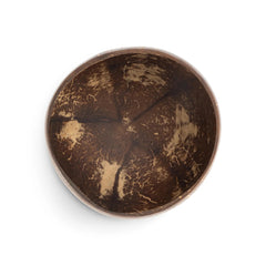 Close-up of a unique handcrafted Bilo coconut cup