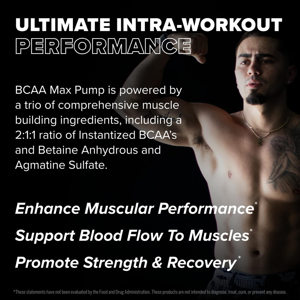 Ingredients list for FINAFLEX BCAA MAX Pump Peach Mango