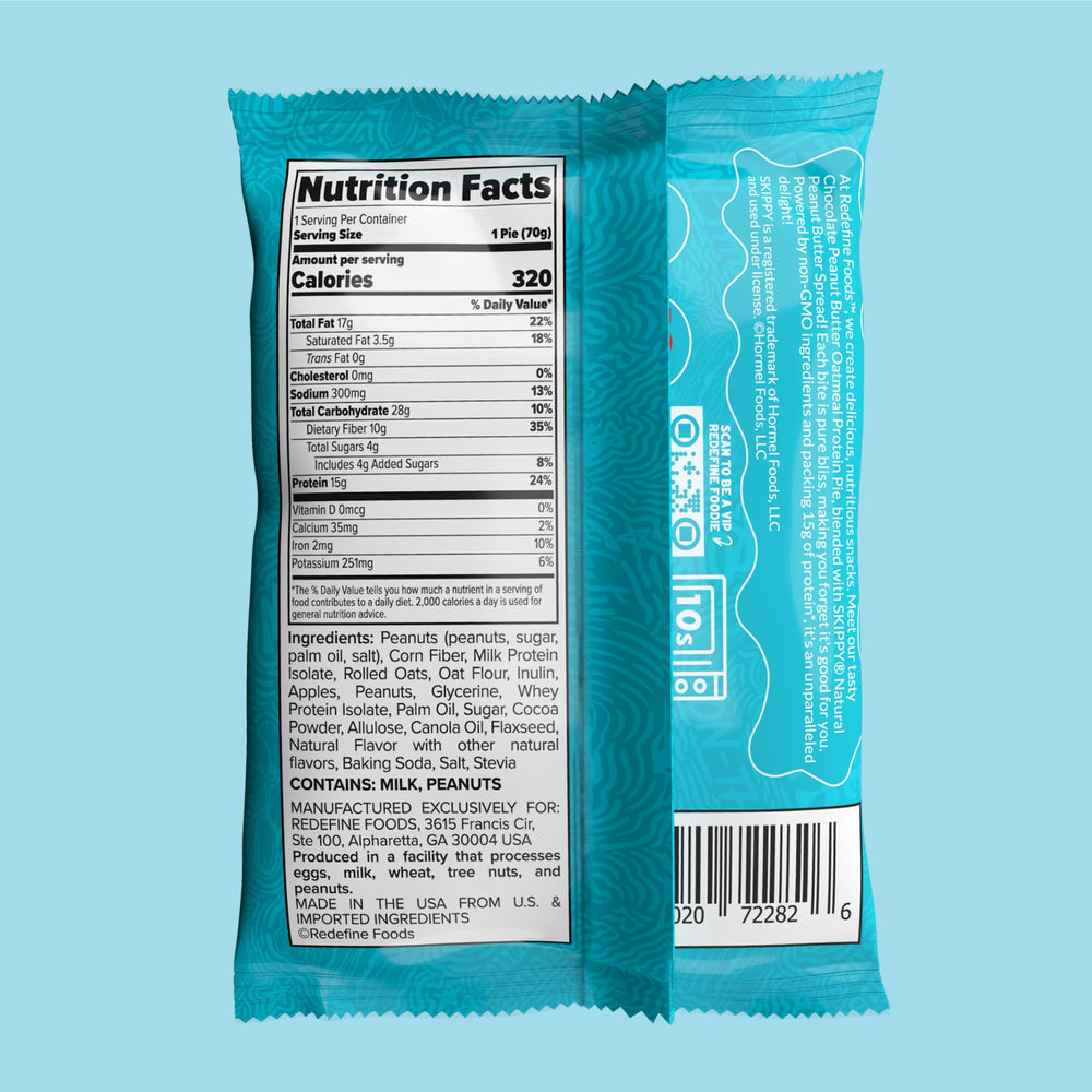 Pack of six FINAFLEX Oatmeal Protein Pie bars