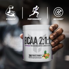 Nutritional information panel for FINAFLEX BCAA Fruit Punch