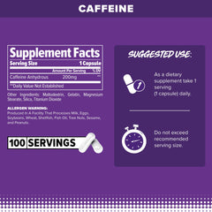 FINAFLEX Pure Caffeine bottle front showing packaging for reliable energy and alertness