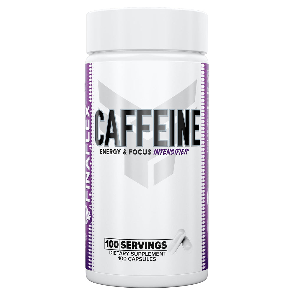 FINAFLEX Pure Caffeine capsules close-up highlighting clean energy for focused daytime use
