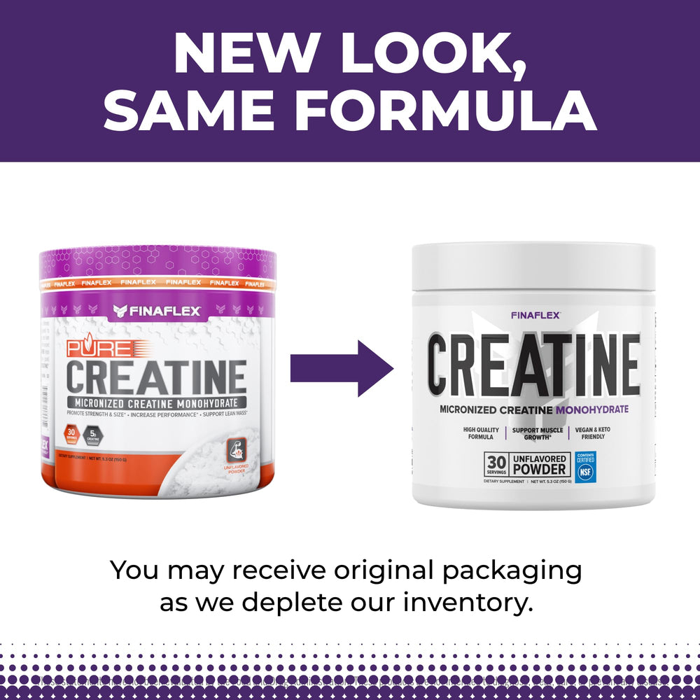 Nutrition facts panel for FINAFLEX Pure Creatine Unflavored