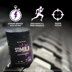 FINAFLEX STIMUL8 Hardcore grape grenade glass with powder ready-to-mix for training.