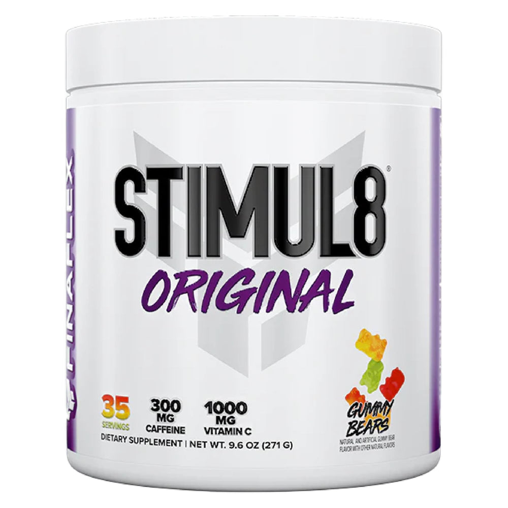 FINAFLEX STIMUL8 original pre-workout bottle powering your training energy