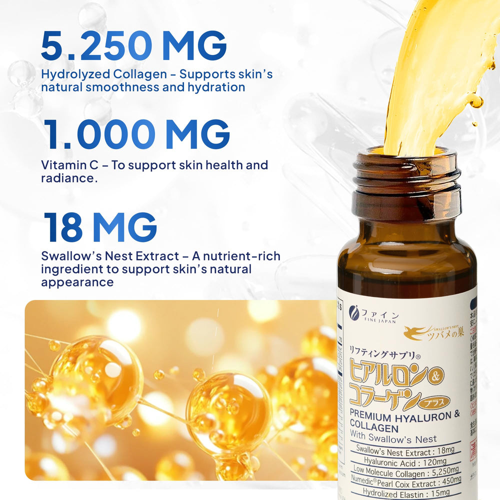 Hydrated skin concept with collagen drink imagery