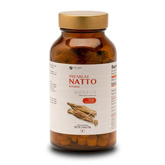 Usage and health benefits graphic for Natto Kinase tablets