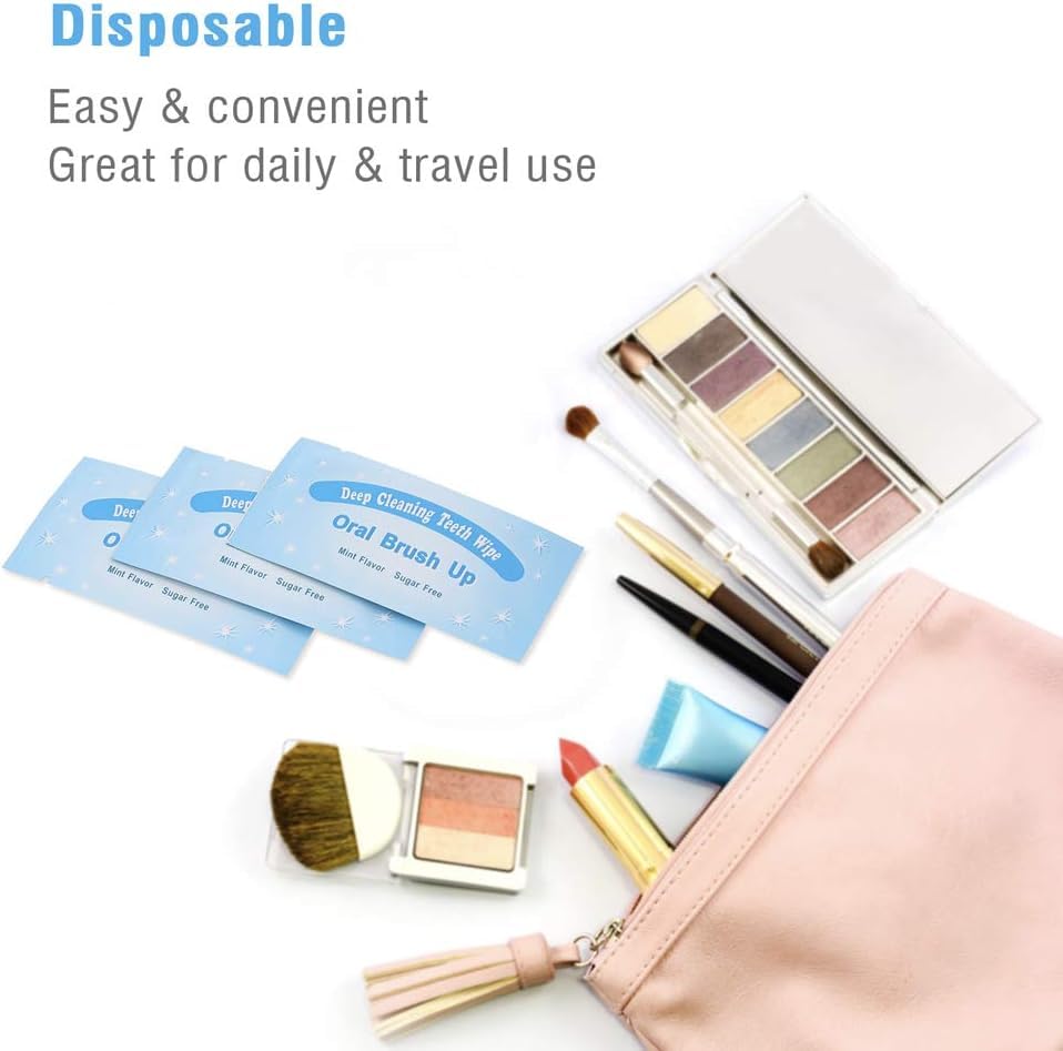 Wipe in action cleaning surface stains on teeth