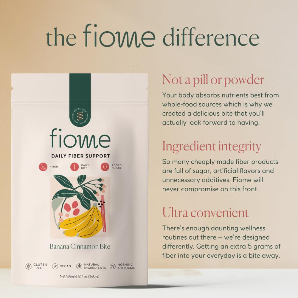 Banana cinnamon flavored Fiome fiber bite