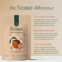 No added sugar label on Fiome fiber bite packaging