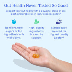 Close-up of gummies emphasizing skin and nails benefits