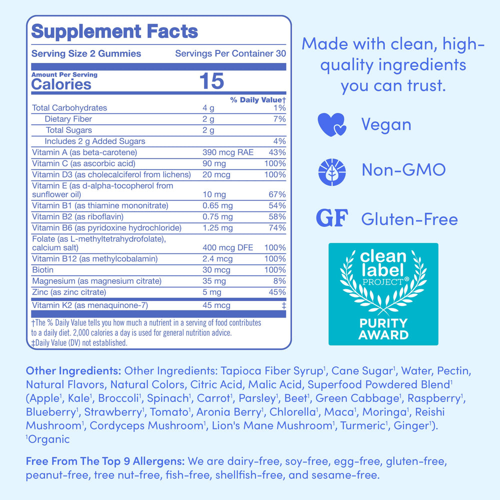 Organic fruit and vegetable blend imagery