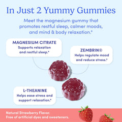 Supplement facts panel for First Day Nighttime Reset Magnesium Gummies
