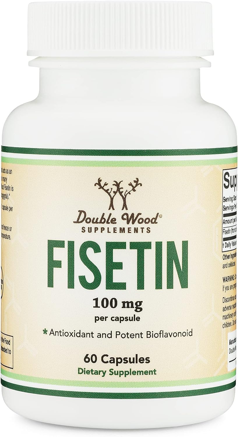 Bottle of Fisetin Supplement 100mg, 60-count