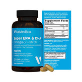 High-potency fish oil 750mg omega-3 EPA and DHA capsule