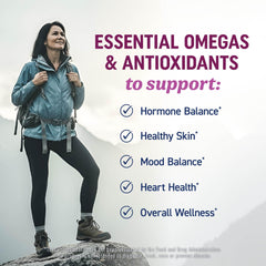 Nutrition label showing 600mg omega-3 with EPA and DHA