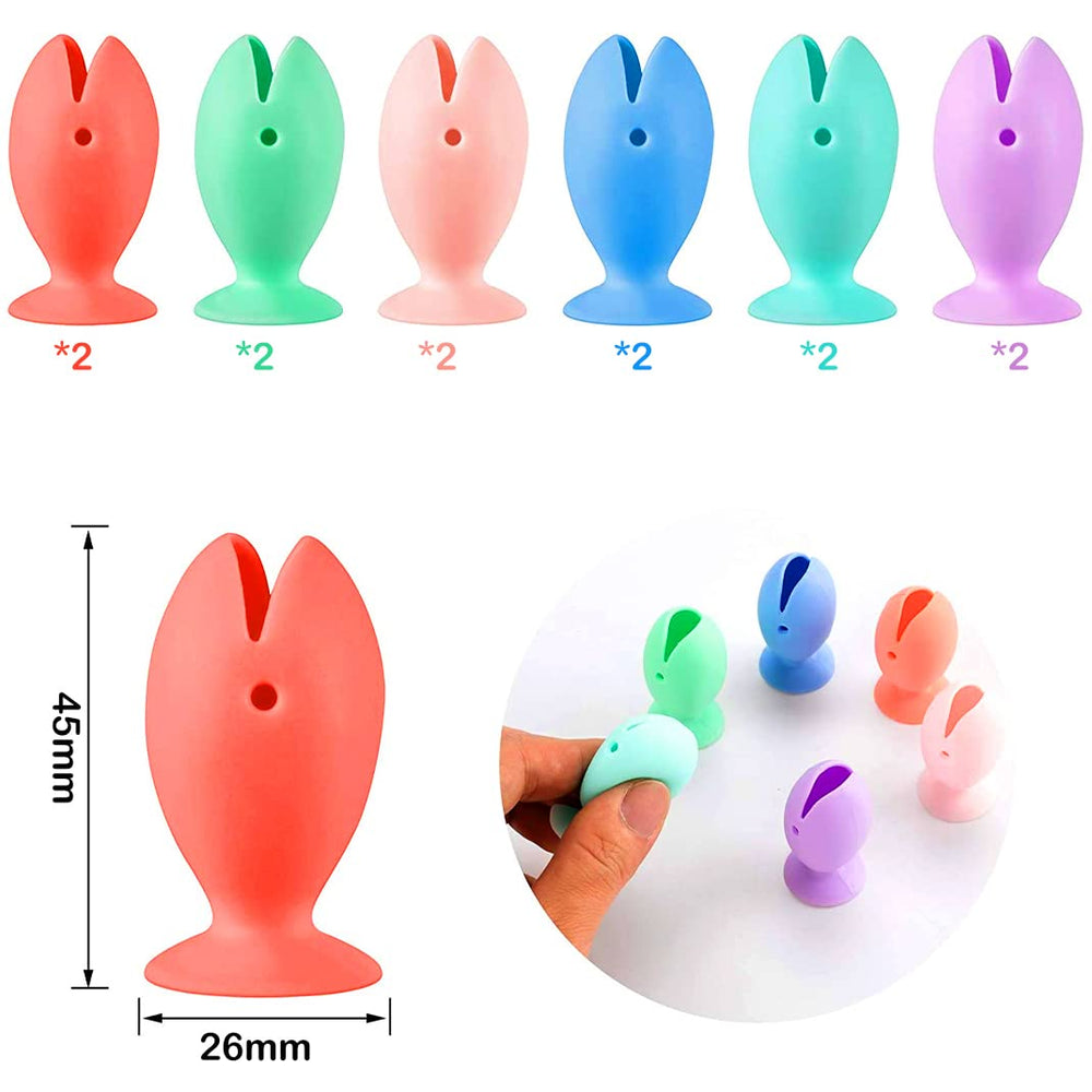 Close-up of child-friendly fish design toothbrush head covers