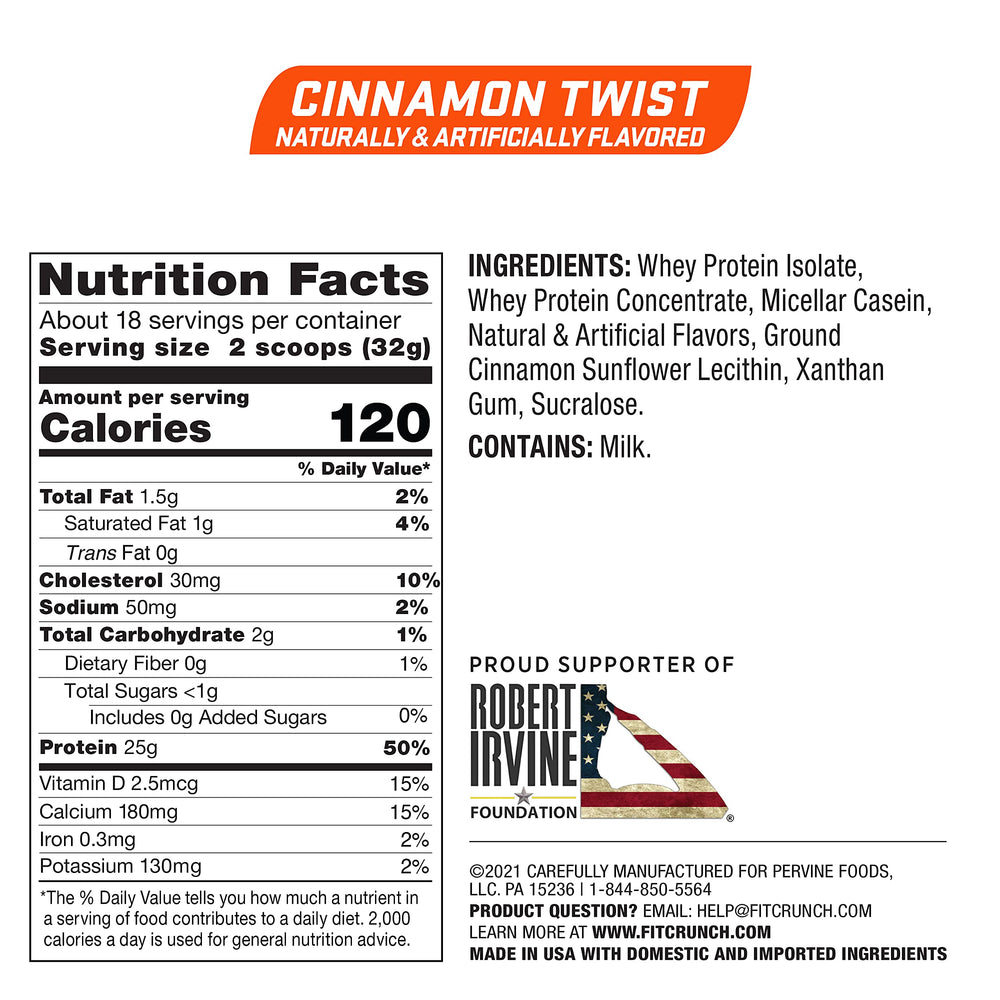 Fit Crunch Tri-Blend Whey Protein pour shows a smooth shake for busy days.