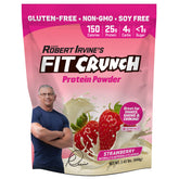 Fit Crunch strawberry protein tub for creamy high-protein shake.